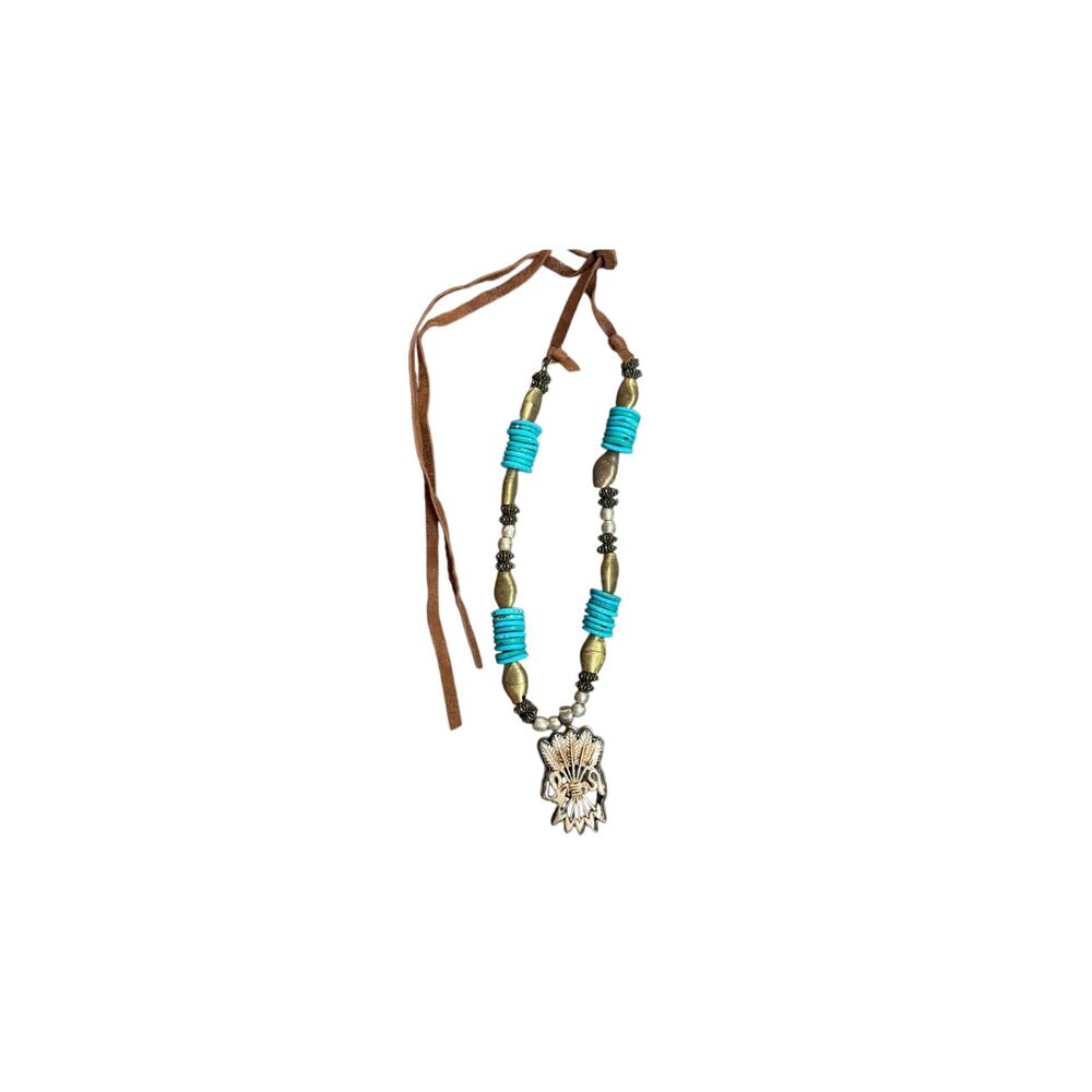 A Rare Bird Bone Arrow Turquoise Necklace - Picture 2 of 4